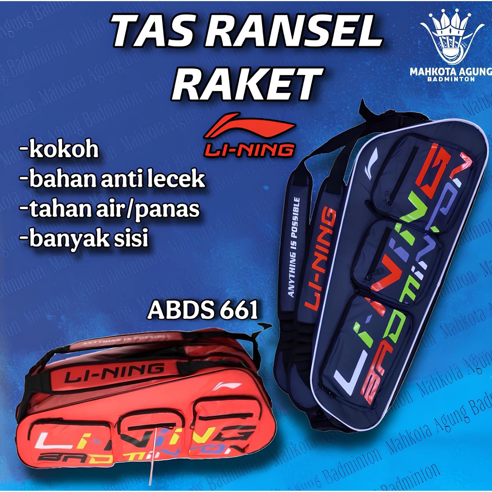 Tas Ransel Raket Lining